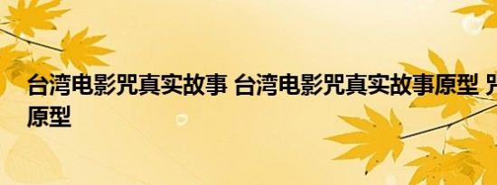 台湾电影咒真实故事 台湾电影咒真实故事原型 咒真实故事原型