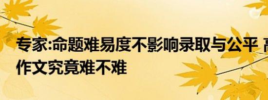 专家:命题难易度不影响录取与公平 高考甲卷作文究竟难不难