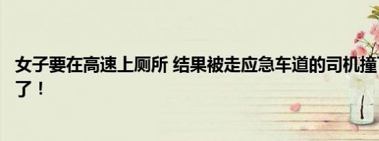 女子要在高速上厕所 结果被走应急车道的司机撞飞！太可怕了！