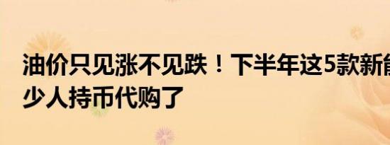 油价只见涨不见跌！下半年这5款新能源车不少人持币代购了