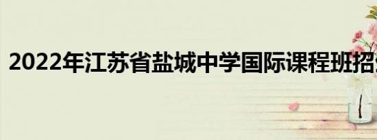 2022年江苏省盐城中学国际课程班招生简章