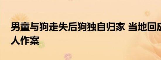 男童与狗走失后狗独自归家 当地回应疑是熟人作案