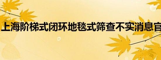 上海阶梯式闭环地毯式筛查不实消息官方求证