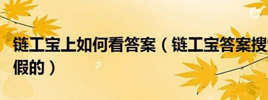 链工宝上如何看答案（链工宝答案搜索器真的假的）