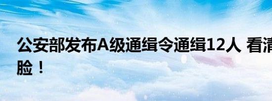 公安部发布A级通缉令通缉12人 看清这12张脸！