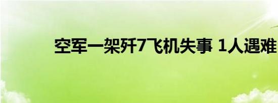 空军一架歼7飞机失事 1人遇难