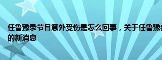 任鲁豫录节目意外受伤是怎么回事，关于任鲁豫参加的节目的新消息
