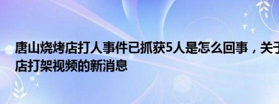 唐山烧烤店打人事件已抓获5人是怎么回事，关于唐山烧烤店打架视频的新消息