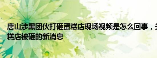 唐山涉黑团伙打砸蛋糕店现场视频是怎么回事，关于唐山蛋糕店被砸的新消息