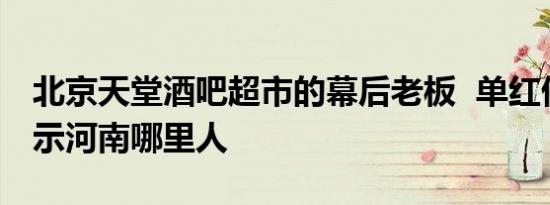 北京天堂酒吧超市的幕后老板  单红伟资料显示河南哪里人