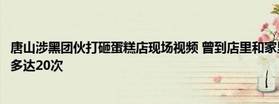 唐山涉黑团伙打砸蛋糕店现场视频 曾到店里和家里骚然闹事多达20次