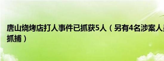 唐山烧烤店打人事件已抓获5人（另有4名涉案人员在被跨省抓捕）