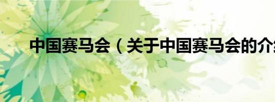 中国赛马会（关于中国赛马会的介绍）