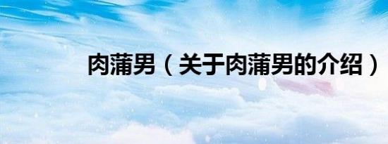 肉蒲男（关于肉蒲男的介绍）