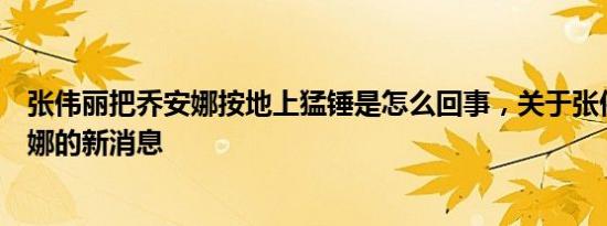 张伟丽把乔安娜按地上猛锤是怎么回事，关于张伟丽vs乔安娜的新消息