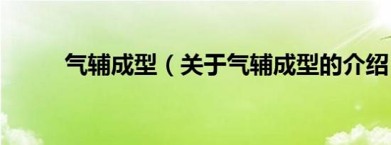 气辅成型（关于气辅成型的介绍）