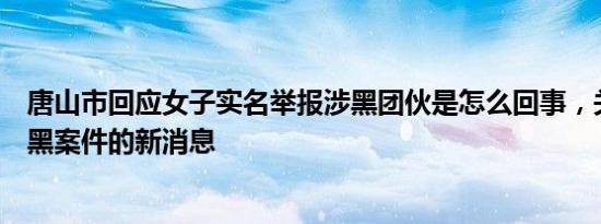 唐山市回应女子实名举报涉黑团伙是怎么回事，关于唐山打黑案件的新消息