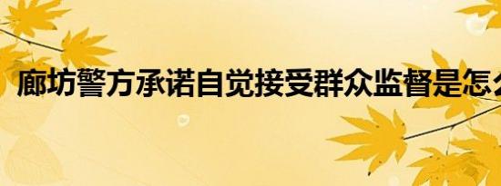 廊坊警方承诺自觉接受群众监督是怎么回事