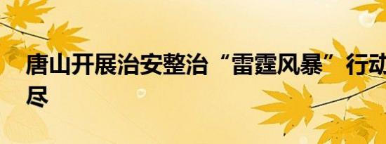 唐山开展治安整治“雷霆风暴”行动 惩恶务尽