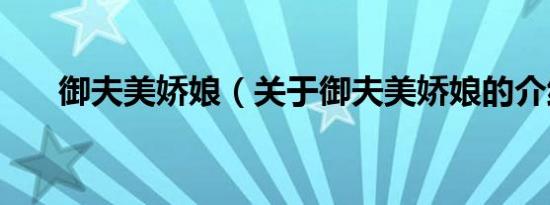御夫美娇娘（关于御夫美娇娘的介绍）