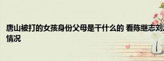 唐山被打的女孩身份父母是干什么的 看陈继志刘涛照片家庭情况