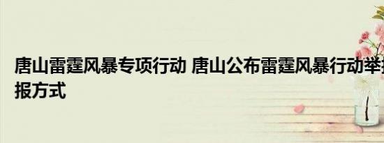唐山雷霆风暴专项行动 唐山公布雷霆风暴行动举报内容及举报方式