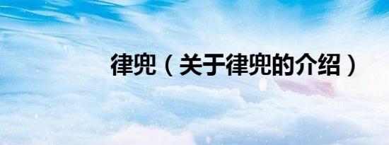 律兜（关于律兜的介绍）