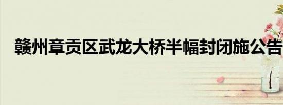 赣州章贡区武龙大桥半幅封闭施公告2022