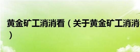 黄金矿工消消看（关于黄金矿工消消看的介绍）