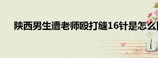 陕西男生遭老师殴打缝16针是怎么回事
