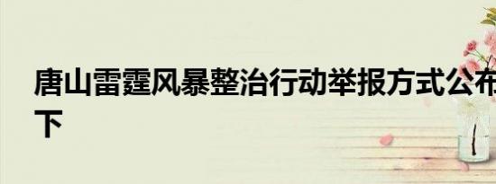 唐山雷霆风暴整治行动举报方式公布 公告如下