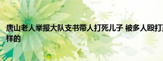 唐山老人举报大队支书带人打死儿子 被多人殴打至死事件怎样的