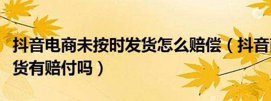 抖音电商未按时发货怎么赔偿（抖音商家不发货有赔付吗）