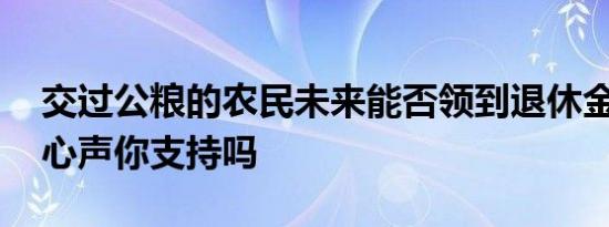 交过公粮的农民未来能否领到退休金 真正的心声你支持吗