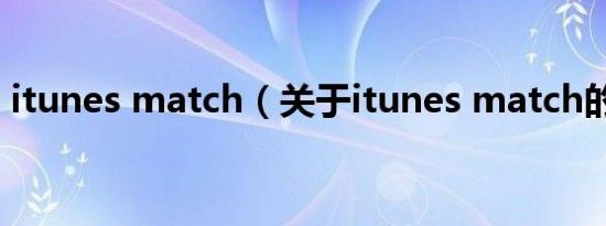 itunes match（关于itunes match的介绍）