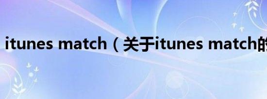 itunes match（关于itunes match的介绍）