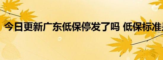 今日更新广东低保停发了吗 低保标准是什么