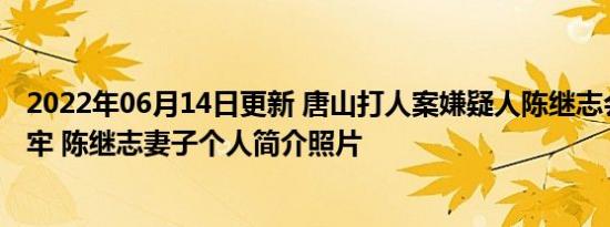 今日更新唐山打人案嫌疑人陈继志会坐多少年牢 陈继志妻子个人简介照片
