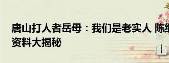 唐山打人者岳母：我们是老实人 陈继志身份资料大揭秘