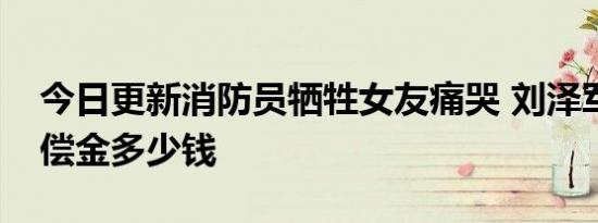 今日更新消防员牺牲女友痛哭 刘泽军牺牲赔偿金多少钱