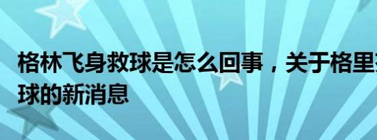 格林飞身救球是怎么回事，关于格里芬飞身救球的新消息