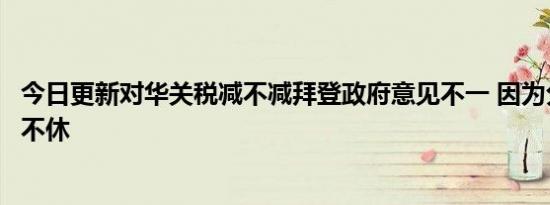 今日更新对华关税减不减拜登政府意见不一 因为分歧而争执不休