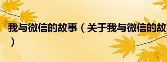 我与微信的故事（关于我与微信的故事的介绍）