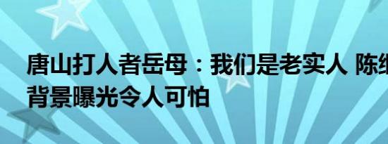 唐山打人者岳母：我们是老实人 陈继志身份背景曝光令人可怕