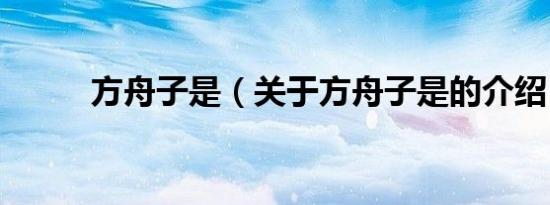 方舟子是（关于方舟子是的介绍）