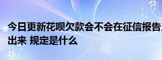 今日更新花呗欠款会不会在征信报告上面体现出来 规定是什么
