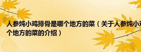 人参炖小鸡排骨是哪个地方的菜（关于人参炖小鸡排骨是哪个地方的菜的介绍）