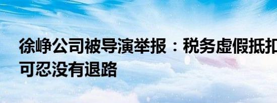 徐峥公司被导演举报：税务虚假抵扣 已忍无可忍没有退路