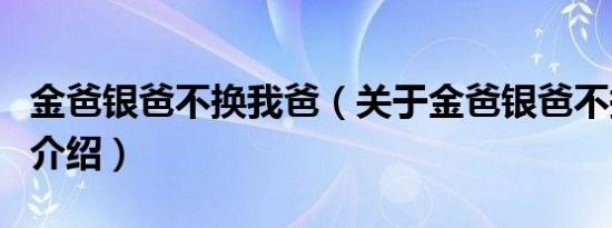 金爸银爸不换我爸（关于金爸银爸不换我爸的介绍）