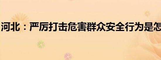 河北：严厉打击危害群众安全行为是怎么回事